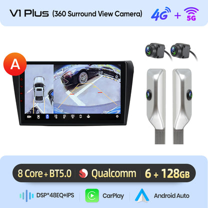 Junsun AI voice 4G LTE wireless CarPlay Android Auto Radio For Mazda 3 bk 2004 2005-2009 Car Intelligent Systems Multimedia player Stereo RDS BT 2 din autoradio GPS Navi screen