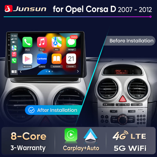 Junsun Wireless CarPlay Car Radio For Opel Corsa D 2007-2012 Android Multimedia