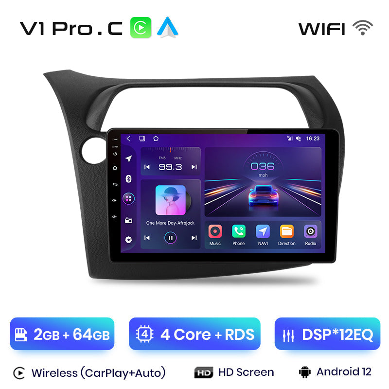 Junsun AI Voice 2 din Android Auto Radio dla Hondy Civic Hatchback 2005 2006-2011 Carplay 4G Car Multimedia GPS 2din autoradio