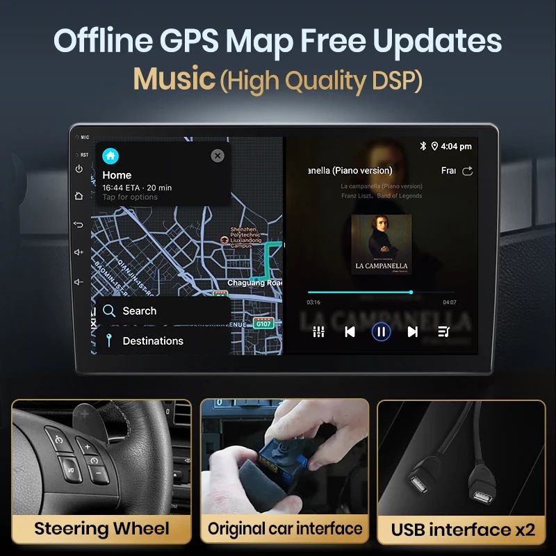 Junsun AI voice 4G LTE bezprzewodowy CarPlay Android Auto Radio dla Audi A3 8P 2003 2004 2005 2006 2007 - 2011 S3 RS3 Sportback Inteligentny system multimedialny Odbiornik stereo RDS BT 2 din autoradio GPS Navi ekran