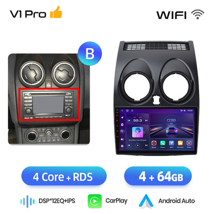Junsun AI voice 4G LTE wireless CarPlay Android Auto Radio For Nissan Qashqai J10 2006 2007 2008-2013 Car Intelligent Systems Multimedia player Stereo RDS BT 2 din autoradio GPS Navi screen