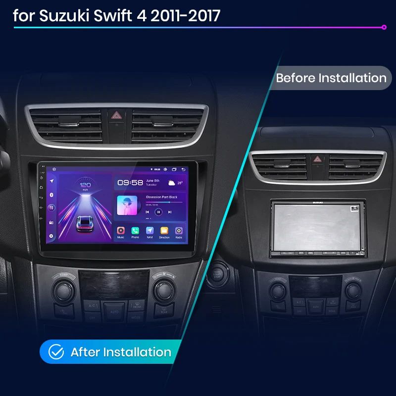 Junsun AI voice 4G LTE wireless CarPlay Android Auto Radio For Suzuki Swift 4 2011-2017 Car Intelligent Systems Multimedia player Stereo RDS BT 2 din autoradio GPS Navi screen