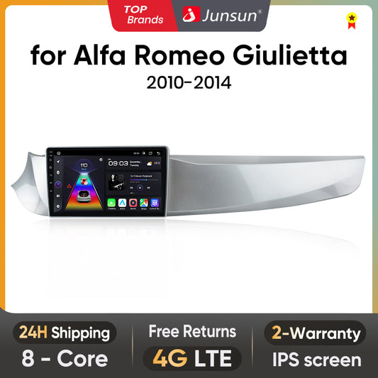 Junsun Wireless CarPlay for Apple Android Auto Car Radio GPS for Alfa Romeo Giulietta 2010-2014 Multimedia RDS 4G WiFi Screen Stereo