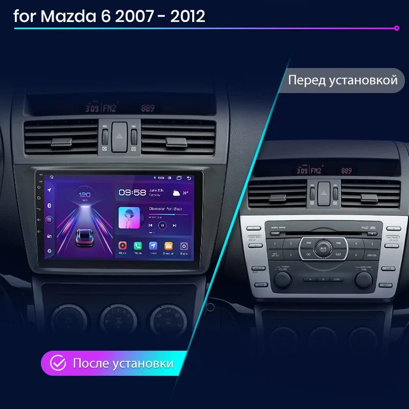 Junsun AI voice 4G LTE wireless CarPlay Android Auto Radio For Mazda 6 GH 2007 - 2012 Car Intelligent Systems Multimedia player Stereo RDS BT 2 din autoradio GPS Navi screen
