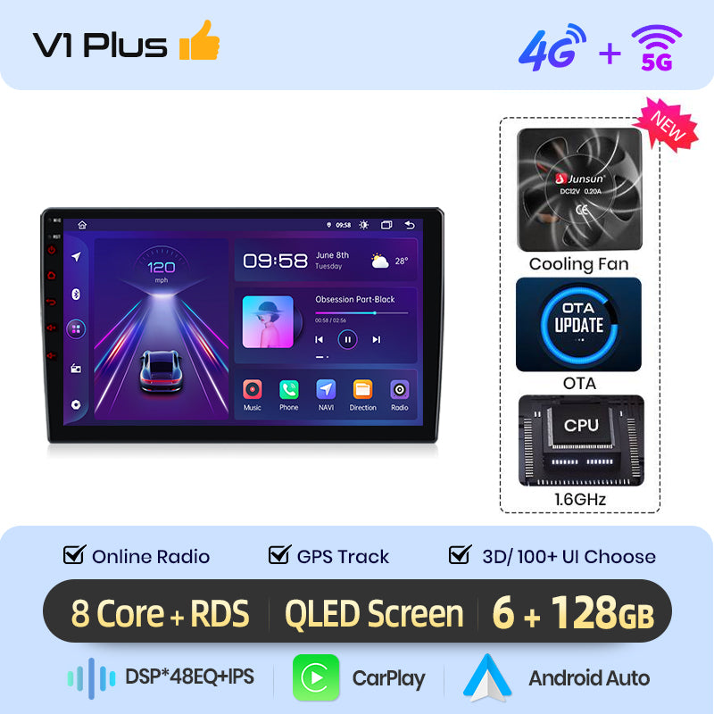 Junsun AI voice 4G LTE wireless CarPlay Android Auto Radio For Mazda MX-5 MX5 III 3 NC 2008 - 2015 Car Intelligent Systems Multimedia player Stereo RDS BT 2 din autoradio GPS Navi screen