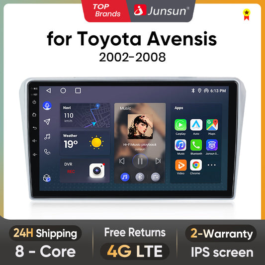 Junsun AI Voice 2 din Android Auto Radio dla Toyota Avensis T25 2002 - 2008 Carplay 4G Car Multimedia GPS 2din autoradio