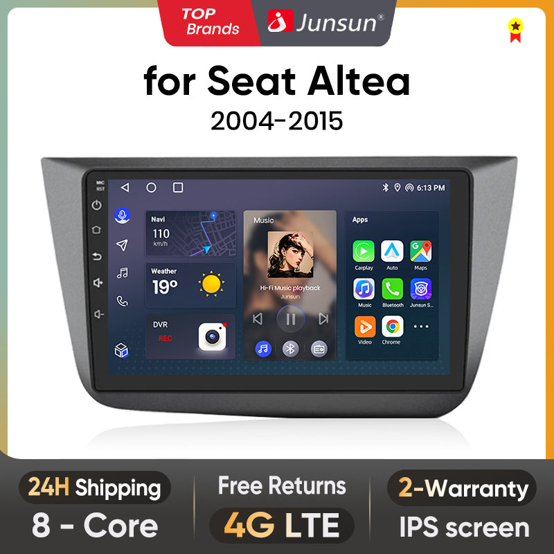Junsun V1 AI Głosowa Bezprzewodowa CarPlay Android Auto Radio do Seat Altea 2004-2015 Toledo 3 4G Samochodowy Multimedialny GPS 2din autoradio