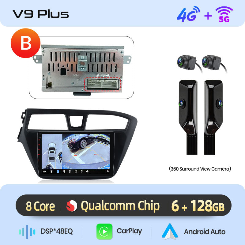Junsun AI 4G LTE Wireless CarPlay Android Auto Car Radio For Hyundai I20 2014-2019 GPS Navi RDS FM