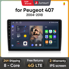 Junsun AI Voice 2 din Android Auto Radio dla Peugeot 407 cc SW 407CC 2004 2005 2006 2007 2008 2009 2010 2011 Carplay 4G Car Multimedia GPS 2din autoradio