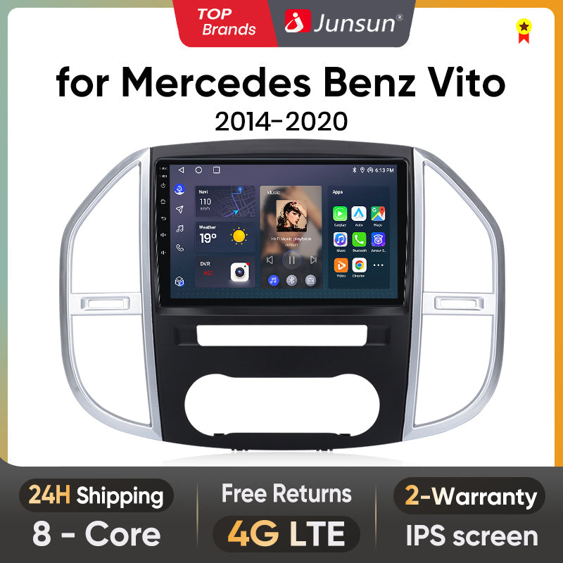 Junsun AI Voice 2 din Android Auto Radio dla Mercedes Benz Vito W447 2014-2020 Carplay 4G Car Multimedia GPS 2din autoradio