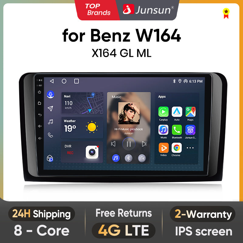 Junsun AI Voice 2 din Android Auto Radio dla Mercedes Benz M-Class W164 GL-Class X164 ML GL Carplay 4G Car Multimedia GPS 2din autoradio