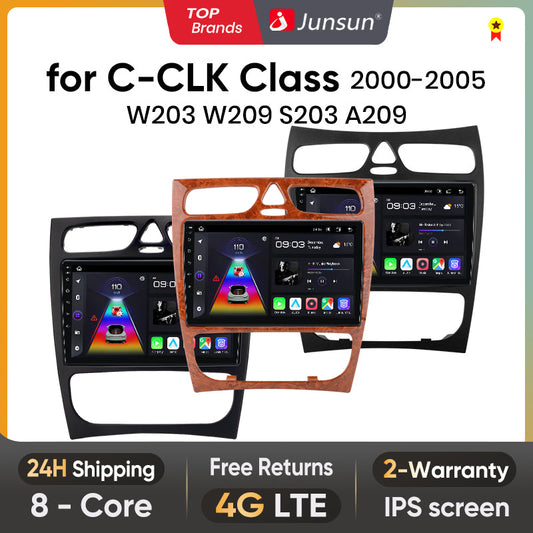 Junsun AI Voice 2 din Android Auto Radio dla Mercedes Benz C Class CLK Class W203 W209 S203 A209 2000-2005 Carplay 4G Car Multimedia GPS 2din autoradio
