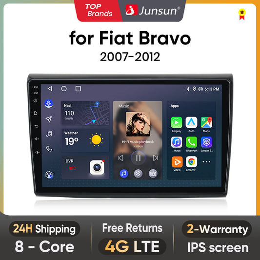 Junsun AI Voice 2 din Android Auto Radio dla Fiata Bravo 2007 2008 2009 2010-2012 Carplay 4G Car Multimedia GPS 2din autoradio