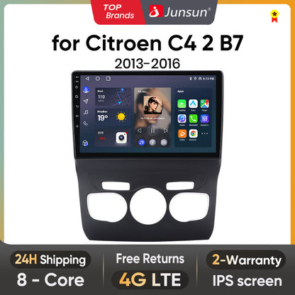 Junsun AI Voice 2 din Android Auto Radio dla Citroen C4 2 B7 2013 - 2016 Carplay 4G Car Multimedia GPS 2din autoradio