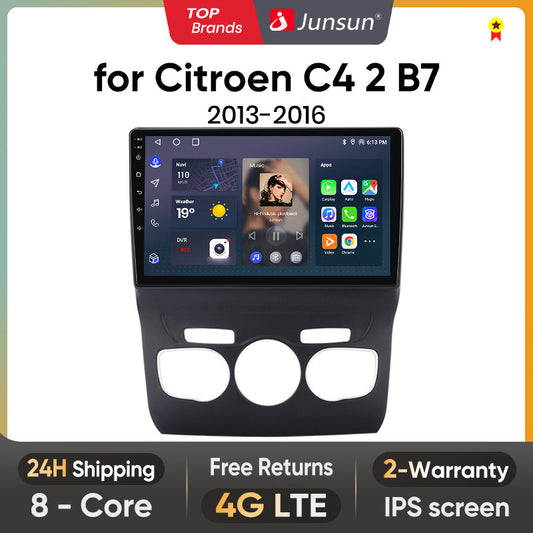 Junsun AI Voice 2 din Android Auto Radio dla Citroen C4 2 B7 2013 - 2016 Carplay 4G Car Multimedia GPS 2din autoradio