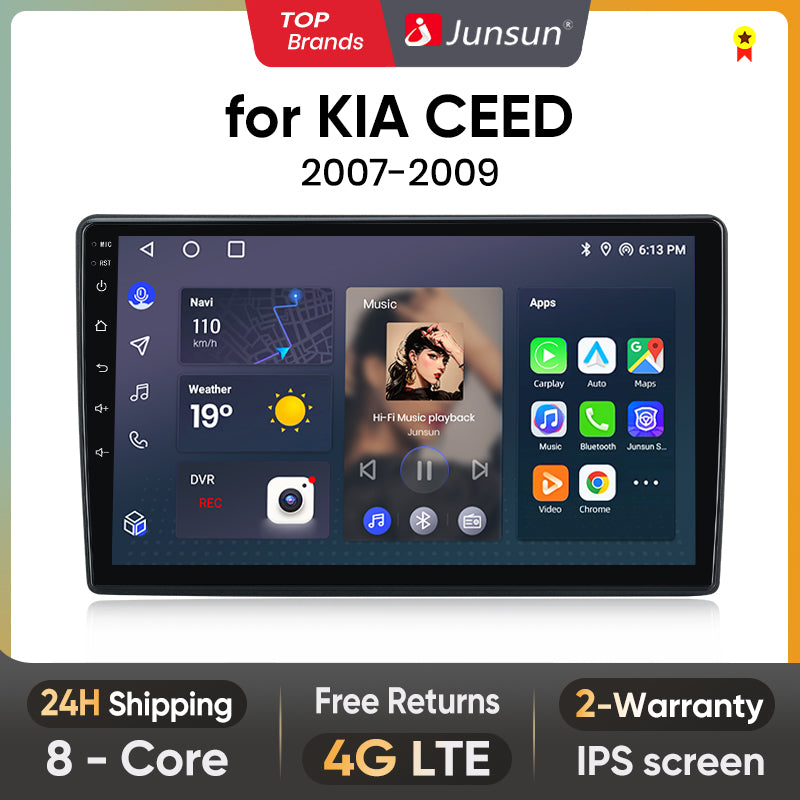 Junsun AI Voice 2 din Android Auto Radio dla KIA CEED 2007 2008 2009 Carplay 4G Car Multimedia GPS 2din autoradio