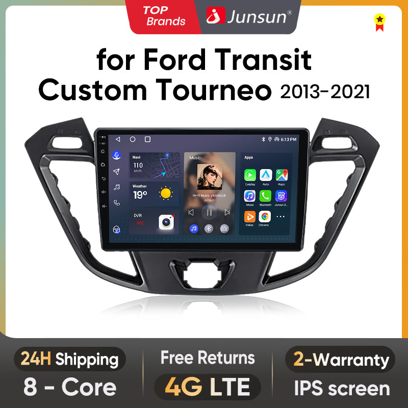 Junsun AI Voice 2 din Android Auto Radio dla Forda Transit Custom Tourneo 2013-2021 Carplay 4G Multimedialny GPS 2din autoradio