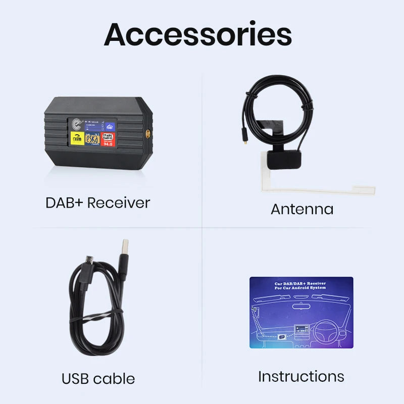 DAB+ Antenna With USB Adapter For Car Radio Android GPS Signal Receiver For Junsun DVD Car Accessories