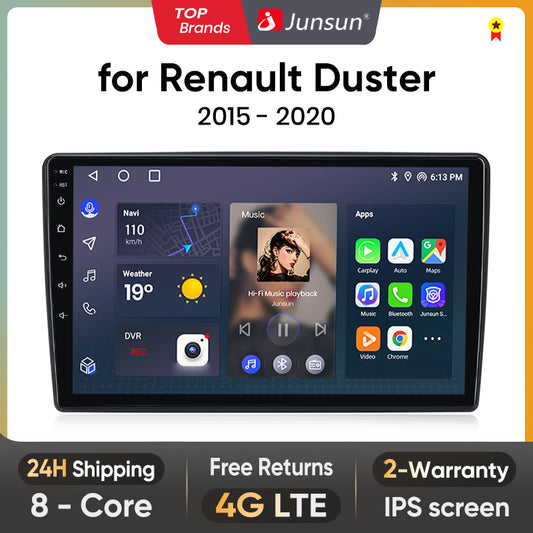 Junsun AI Voice 2 din Android Auto Radio dla Renault Duster 2015-2020 Carplay 4G Car Multimedia GPS 2din autoradio