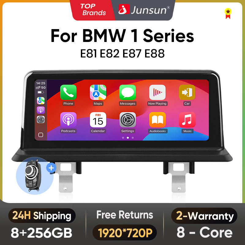 Junsun AI Głos Bezprzewodowe CarPlay Radio Samochodowe Multimedia dla BMW E81 E82 E87 E88 2005-2012 DSP GPS 8 Rdzeni GPS Autoradio