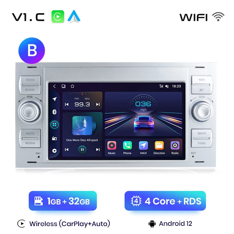 Junsun CarPlay Android Auto Radio for Ford Focus Mondeo Fiesta Transit Kuga C-Max S-Max Galaxy GPS Car Multimedia 2din autoradio