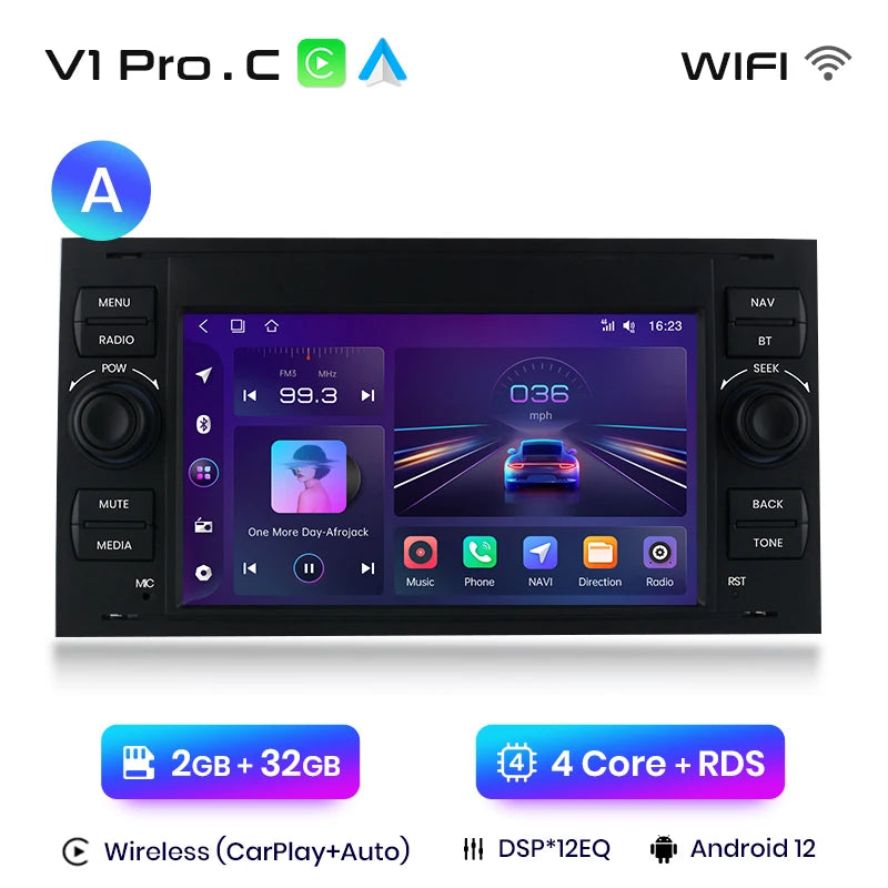 Junsun CarPlay Android Auto Radio for Ford Focus Mondeo Fiesta Transit Kuga C-Max S-Max Galaxy GPS Car Multimedia 2din autoradio