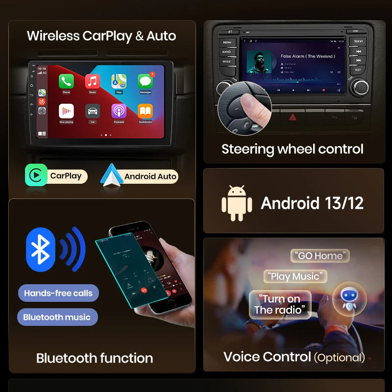 Junsun CarPlay Android Auto Radio for Ford Focus Mondeo Fiesta Transit Kuga C-Max S-Max Galaxy GPS Car Multimedia 2din autoradio