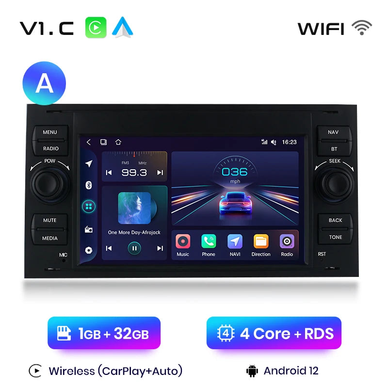 Junsun CarPlay Android Auto Radio for Ford Focus Mondeo Fiesta Transit Kuga C-Max S-Max Galaxy GPS Car Multimedia 2din autoradio