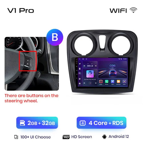 Junsun V1 AI Voice Android Auto Radio For Renault Logan 2 Sandero 2014-2019 Wireless CarPlay Car Multimedia GPS 2din autoradio