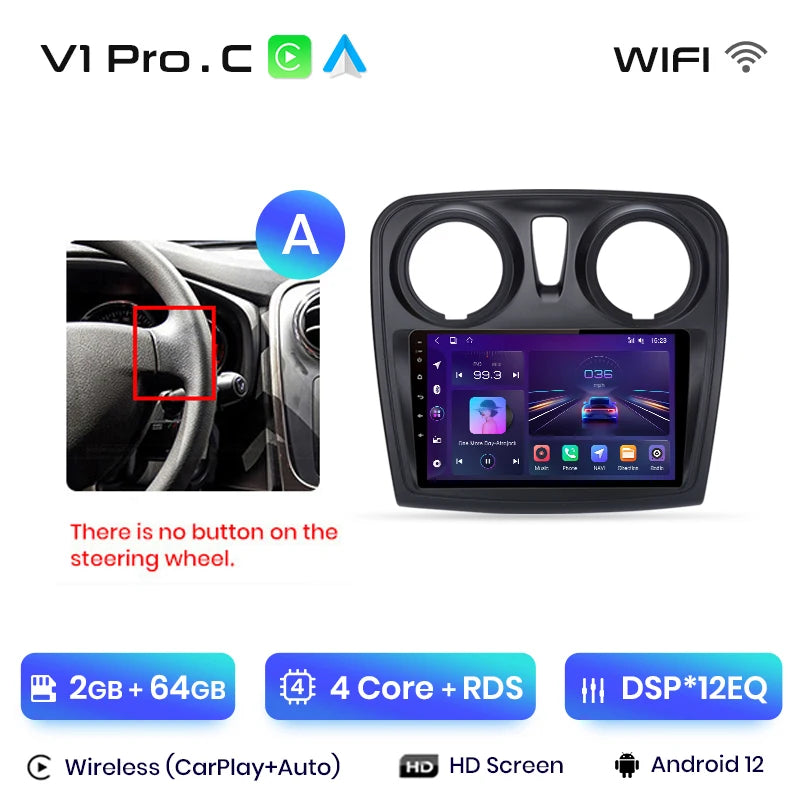 Junsun V1 AI Voice Android Auto Radio For Renault Logan 2 Sandero 2014-2019 Wireless CarPlay Car Multimedia GPS 2din autoradio