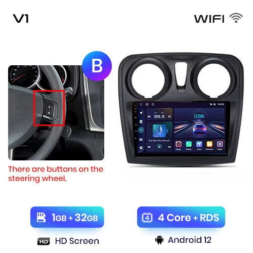 Junsun V1 AI Voice Android Auto Radio For Renault Logan 2 Sandero 2014-2019 Wireless CarPlay Car Multimedia GPS 2din autoradio