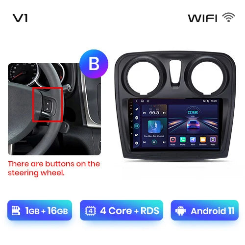 Junsun V1 AI Voice Android Auto Radio For Renault Logan 2 Sandero 2014-2019 Wireless CarPlay Car Multimedia GPS 2din autoradio