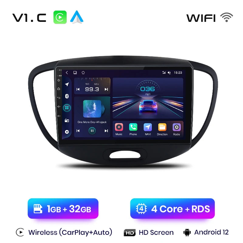 Junsun V1 AI Voice Wireless CarPlay Android Auto Radio For Hyundai Grand i10 2008-2012 4G Car Multimedia GPS 2din autoradio