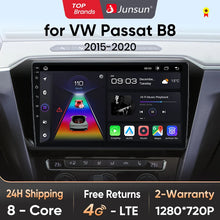 Junsun V1 AI Voice Wireless CarPlay Android Auto Radio For VW Volkswagen Passat B8 2015-2020 4G Car Multimedia GPS 2din autoradi