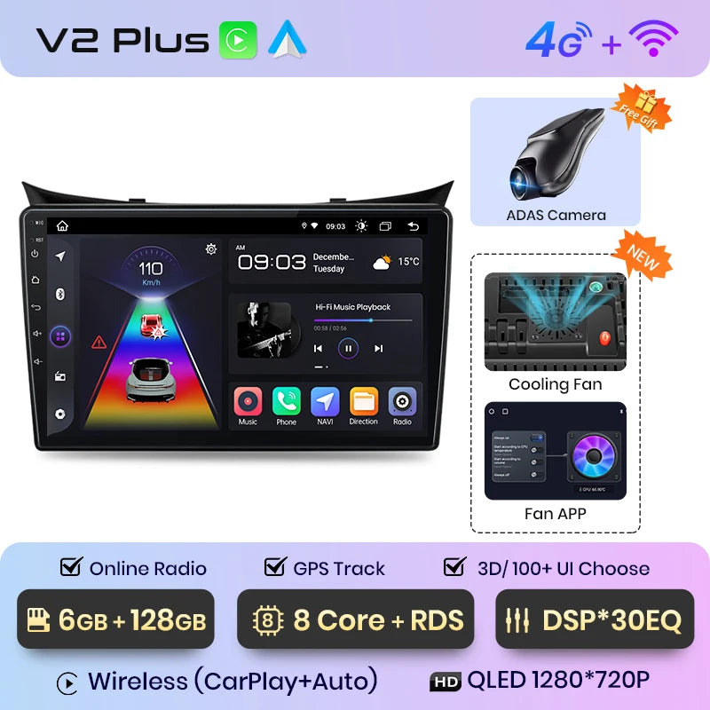 Junsun V1 Wireless CarPlay Android Auto Car Radio for Hyundai I30 Elantra GT 2011-2017 Car Intelligent Systems Smart Autoradio