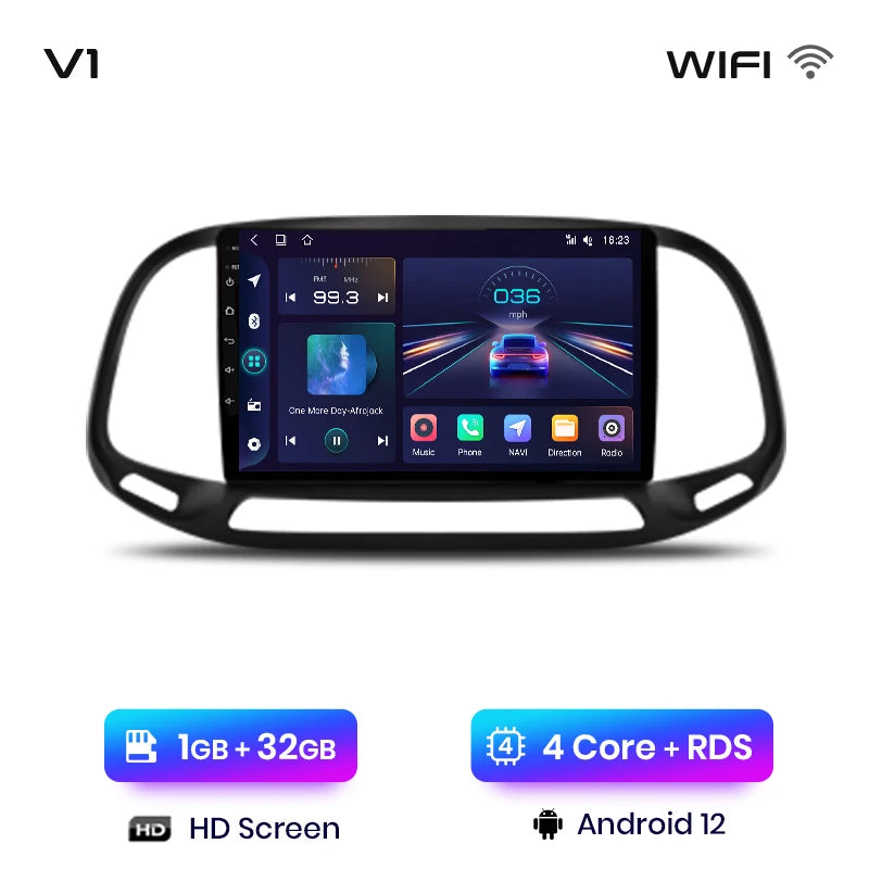 Junsun V1 Wireless CarPlay Android Auto Radio For Fiat Doblo 2015 - 2019 4G Car Multimedia GPS 2din autoradio