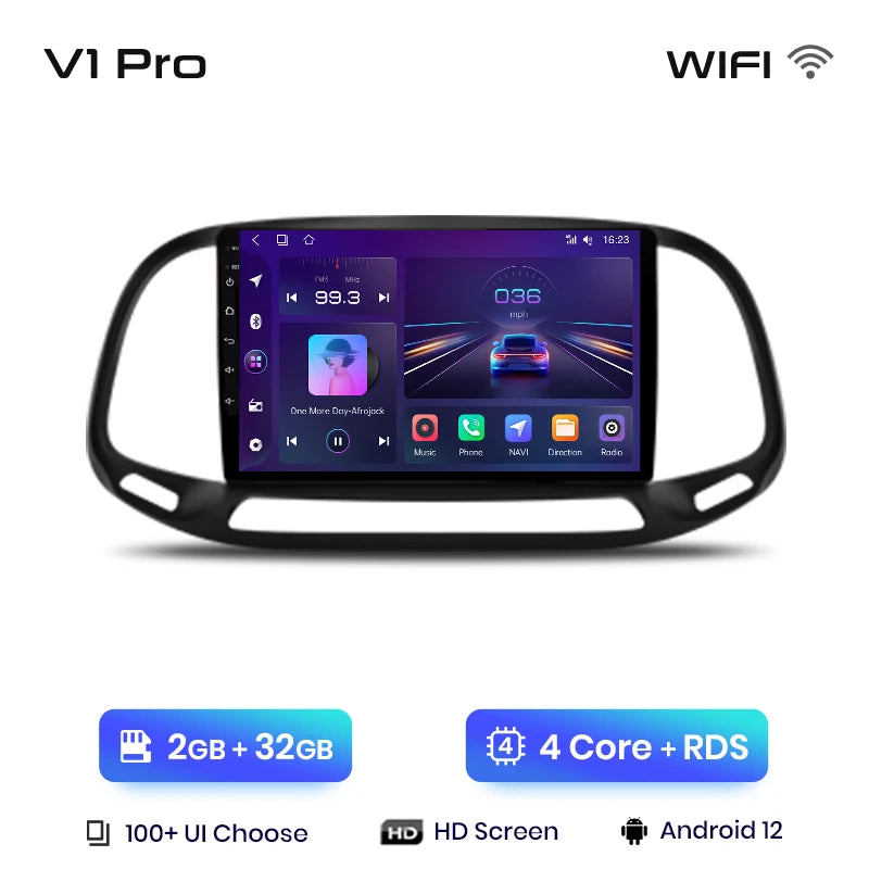 Junsun V1 Wireless CarPlay Android Auto Radio For Fiat Doblo 2015 - 2019 4G Car Multimedia GPS 2din autoradio