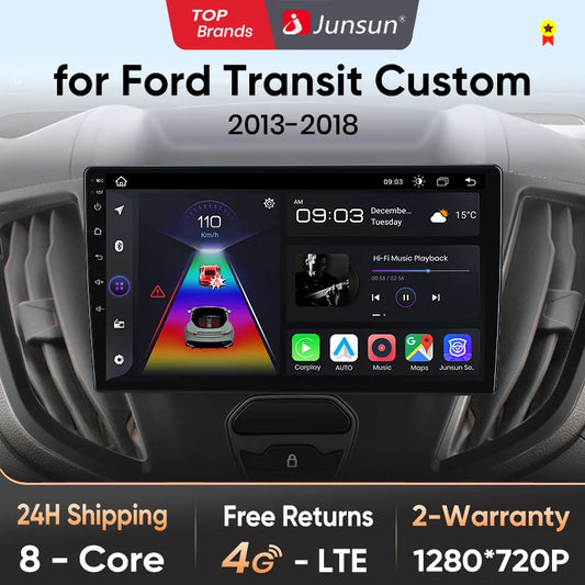 Junsun V1 Wireless CarPlay Android Auto Radio For Ford Transit Custom Tourneo 2013-2021 4G Car Multimedia GPS 2din autoradio