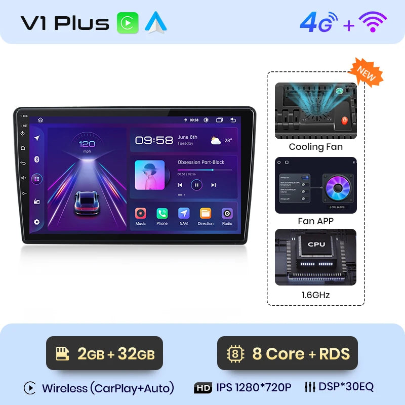 Junsun V1pro AI Voice 2 din Android Auto Radio For Ford C-MAX 2003 - 2010 Carplay 4G Car Multimedia GPS 2din autoradio