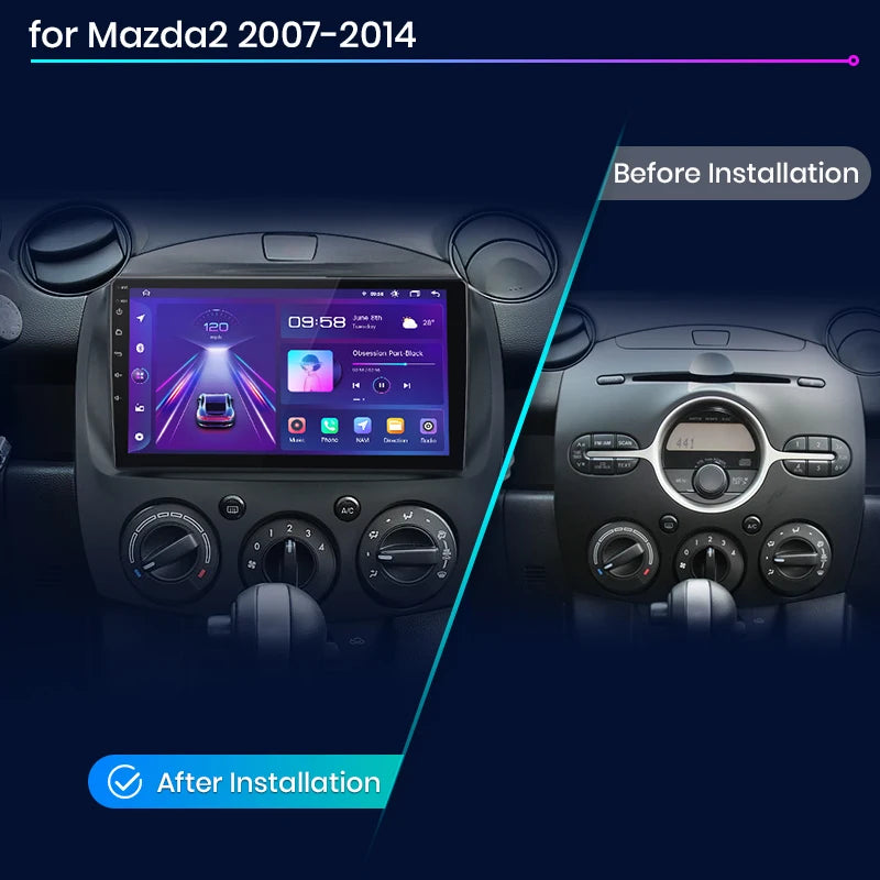 Junsun V1pro AI Voice 2 din Android Auto Radio For MAZDA 2 Mazda2 2007-2014 Carplay 4G Car Multimedia GPS 2din autoradio