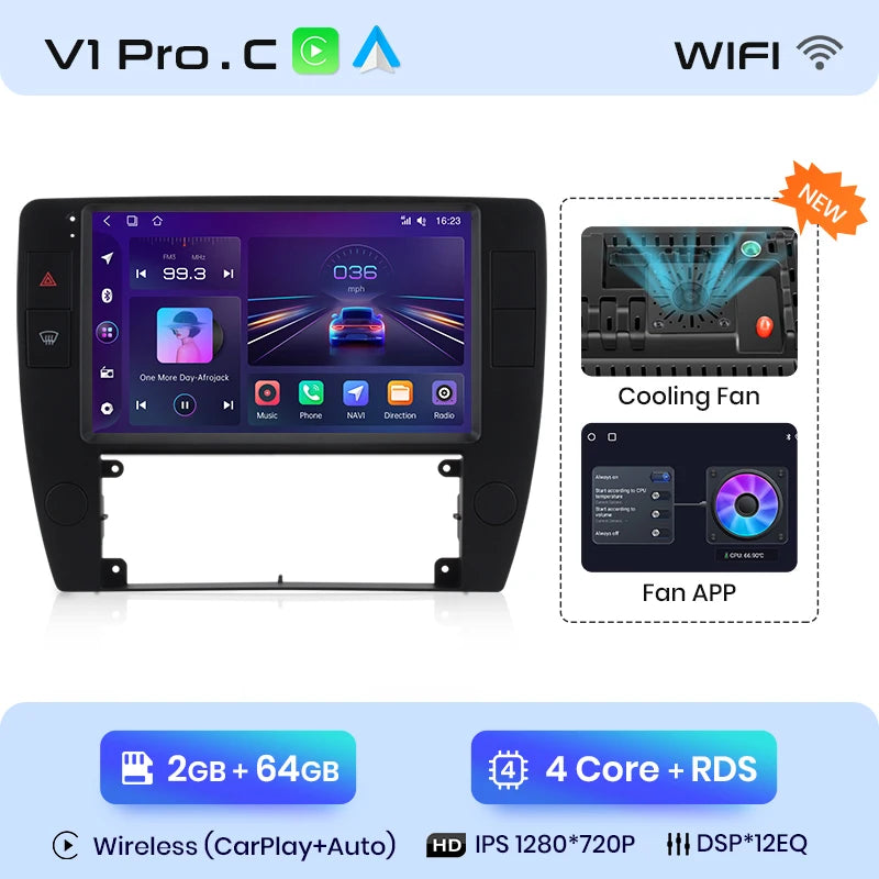 Junsun V1pro AI Voice 2 din Android Auto Radio For Passat B5 2000 2001 2002 - 2005 Carplay 4G Car Multimedia GPS 2din autoradio