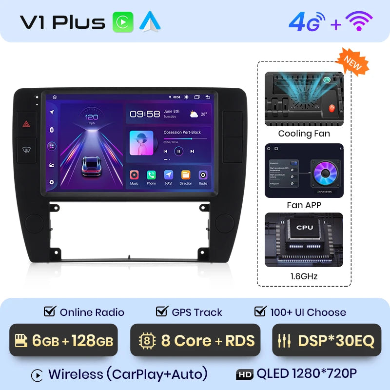 Junsun V1pro AI Voice 2 din Android Auto Radio For Passat B5 2000 2001 2002 - 2005 Carplay 4G Car Multimedia GPS 2din autoradio