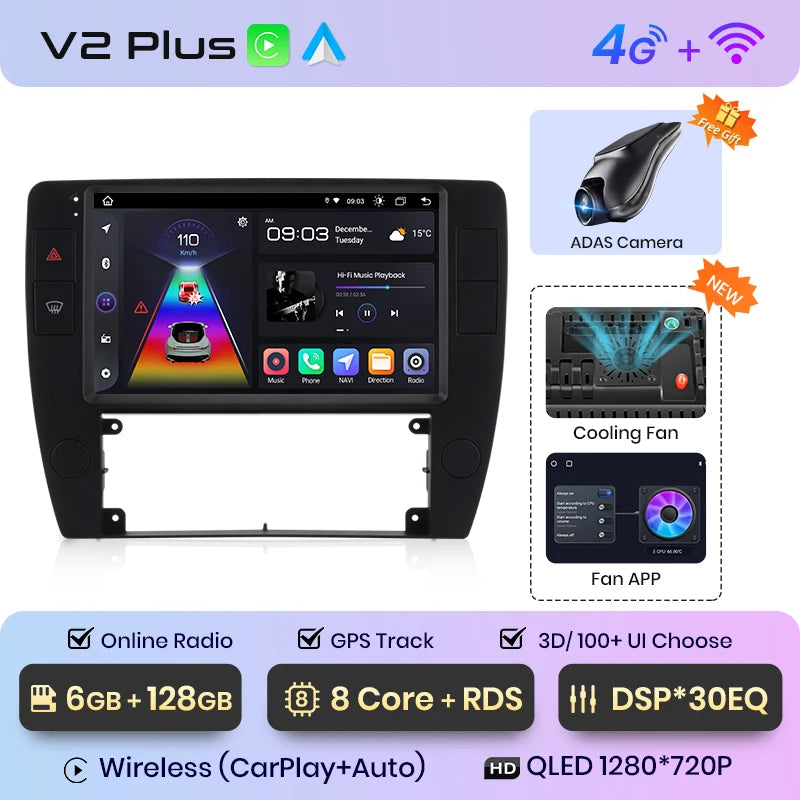 Junsun V1pro AI Voice 2 din Android Auto Radio For Passat B5 2000 2001 2002 - 2005 Carplay 4G Car Multimedia GPS 2din autoradio