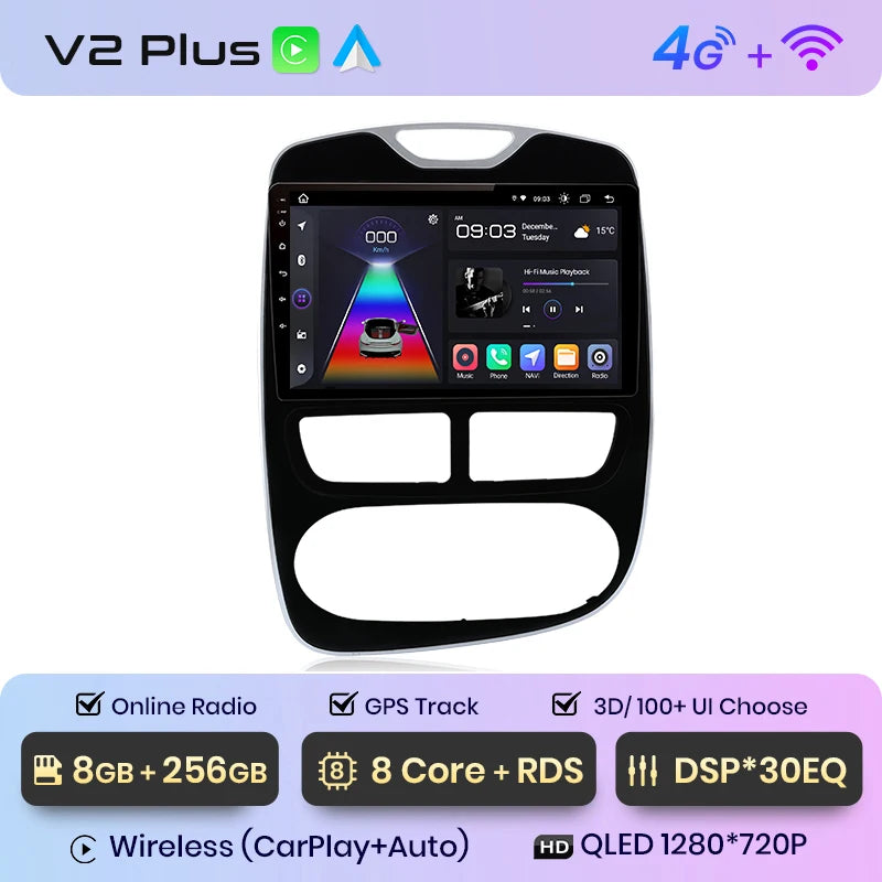 Junsun V1pro AI Voice 2 din Android Auto Radio For Renault Clio 4 ZOE 2012-2016 Carplay 4G Car Multimedia GPS 2din autoradio
