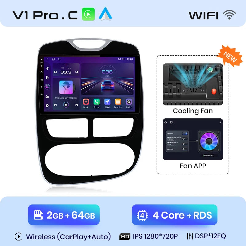 Junsun V1pro AI Voice 2 din Android Auto Radio For Renault Clio 4 ZOE 2012-2016 Carplay 4G Car Multimedia GPS 2din autoradio