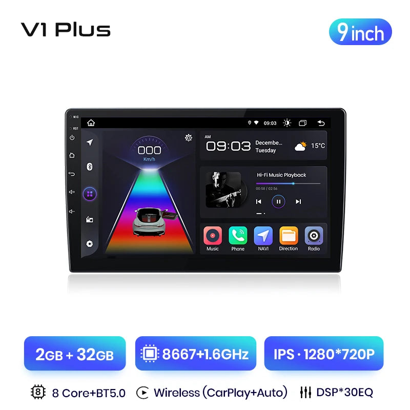 Junsun V3 Plus 2K Android 13 Wireless CarPlay Android Auto Car Intelligent Systems for BMW 5 E39 1995 - 2003 E53 X5 M5 Autoradio