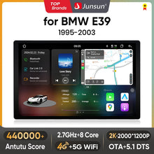 Junsun V3 Plus 2K Android 13 Wireless CarPlay Android Auto Car Intelligent Systems for BMW 5 E39 1995 - 2003 E53 X5 M5 Autoradio