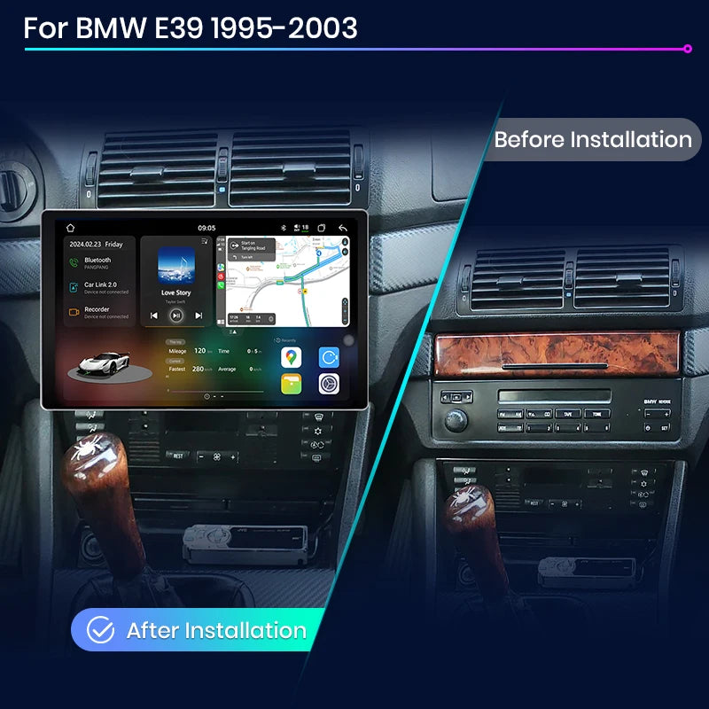 Junsun V3 Plus 2K Android 13 Wireless CarPlay Android Auto Car Intelligent Systems for BMW 5 E39 1995 - 2003 E53 X5 M5 Autoradio