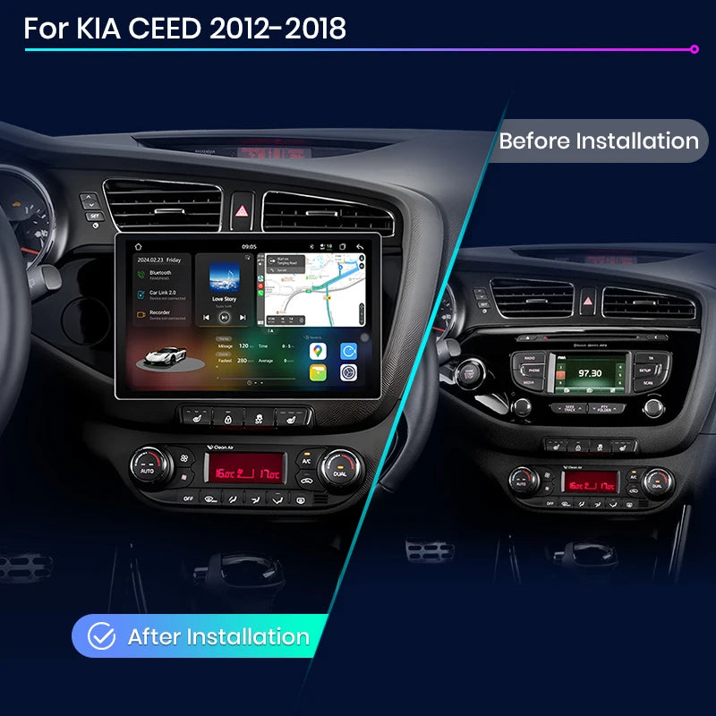 Junsun V3 Plus 2K Android 13 Wireless CarPlay Android Auto Car Intelligent Systems for KIA CEED JD Cee'd 2012-2018 Autoradio