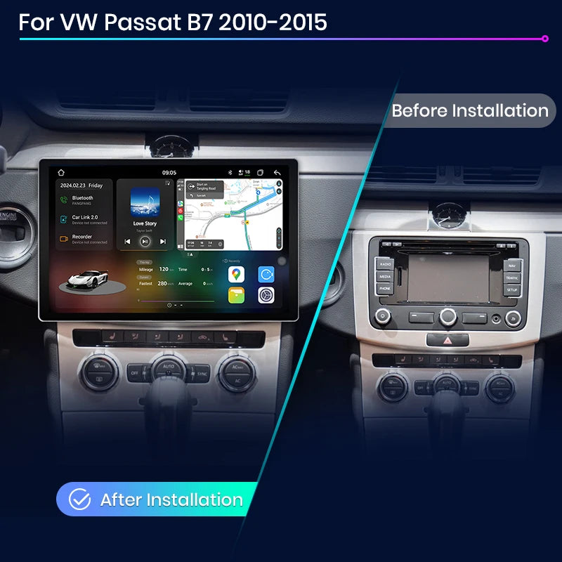 Junsun V3 Plus 2K Android 13 Wireless CarPlay Android Auto Inteligentny System Samochodowy dla VW Passat B6 B7 CC 2010-2015 Autoradio